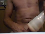 Jerking My Fat big Cock with the fleshlight