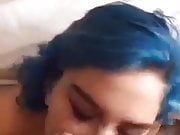 Blues Haired Slut gets Fucked and cum